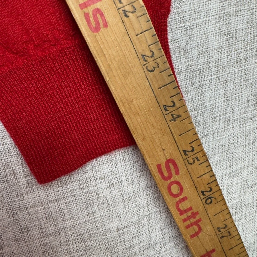 Polo Ralph Lauren V-Neck Sweater Men's XL‎ Washable Merino Wool Red Pony